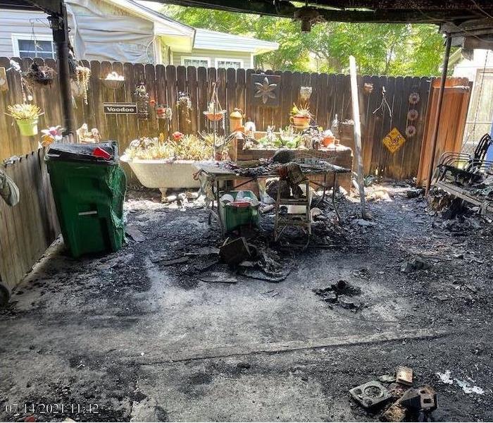 Room with charred items and succulents in pots in the background