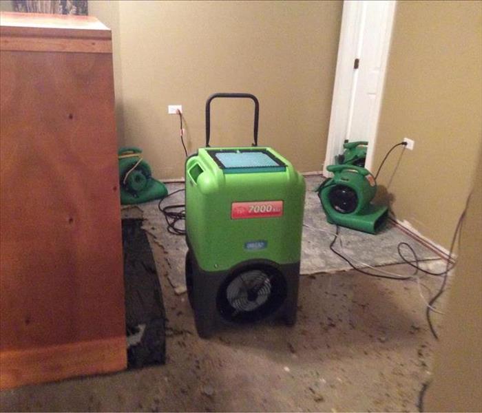 SERVPRO equipment in room