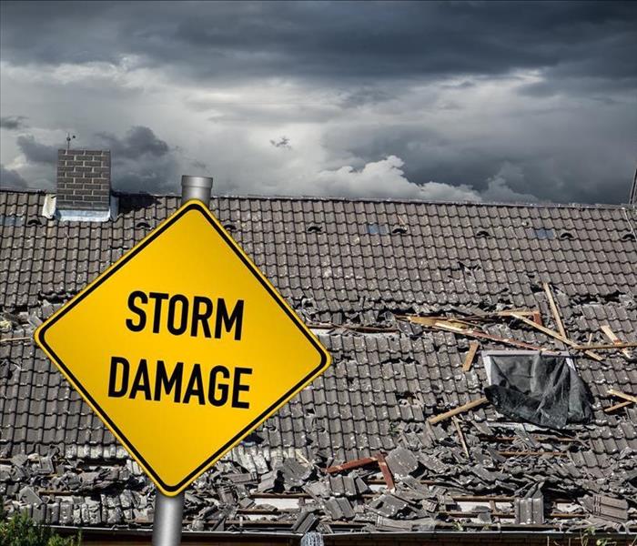 storm damage sign
